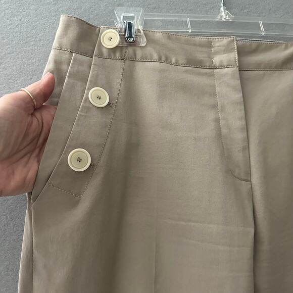 Gerard Darel Khaki Cropped Sailor Pants Size 12 US / 44 FR Stretch - Picture 4 of 14